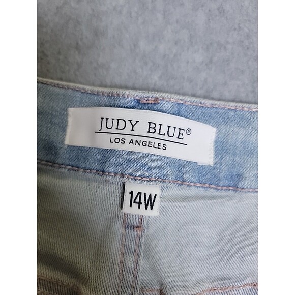 Judy Blue Jeans Womens 14W 33x27 Jeans Boyfriend Distressed Mid Rise Stretch - Picture 12 of 16